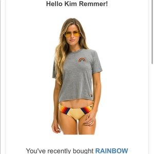 AVIATOR NATION RAINBOW EMBROIDERY BOYFRIEND TEE - HEATHER GREY (Just purchased!)